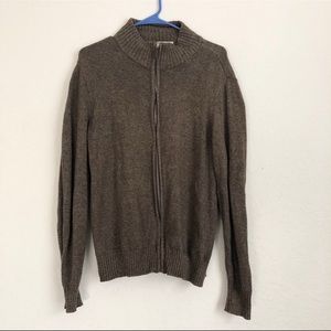 Dockers Full Zip Men’s Sweater 100% Cotton Size Medium Brown